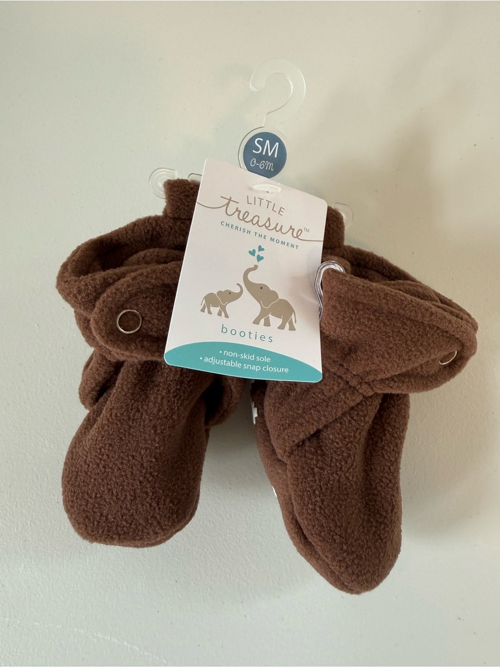 NWT Brown Fleece Baby Booties 0-6 months